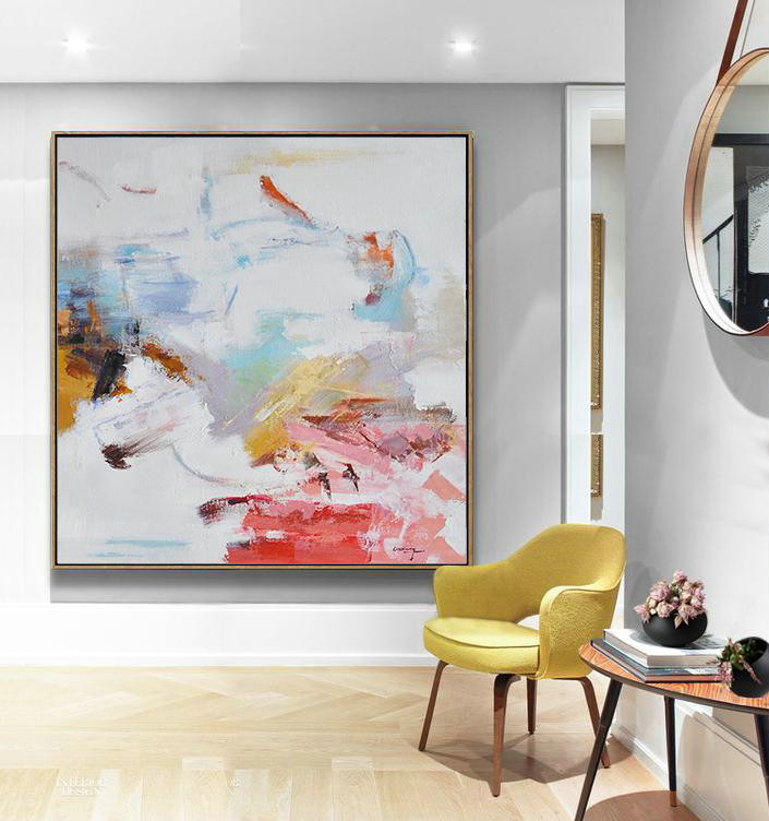 Original Artwork Extra Large Abstract Painting,Oversized Contemporary Oil Painting,Huge Abstract Canvas Art,White,Red,Blue,Yellow.etc